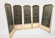 Set of five old glass doors for a bakery, pastry shop, confectionery shop, chocolatier.