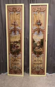 Anciens panneaux de façade de crèmerie, épicerie.