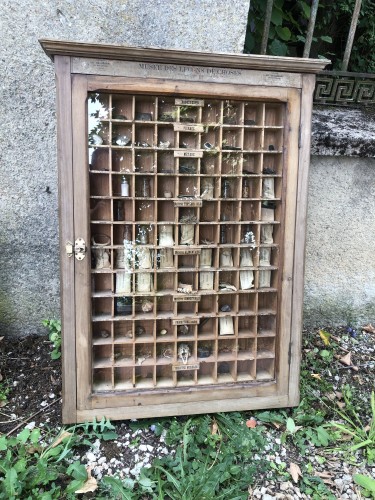 Vitrine didactique d'ancienne école.