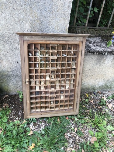 Vitrine didactique d'ancienne école.