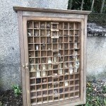 Vitrine didactique d'ancienne école.