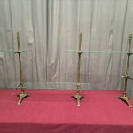 Ensemble d'anciens supports d'étagères de magasin.(vendu)